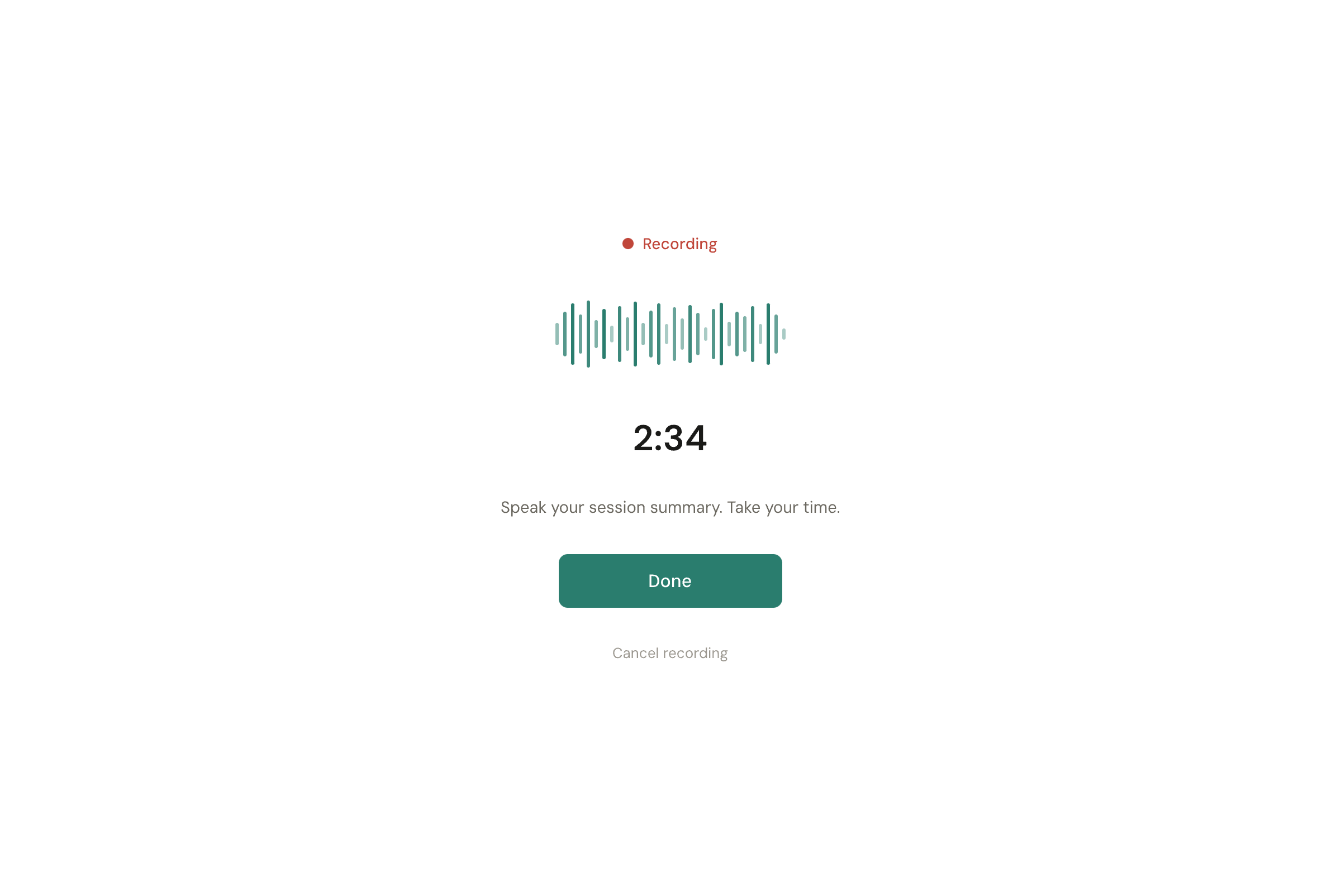 AI transcription interface